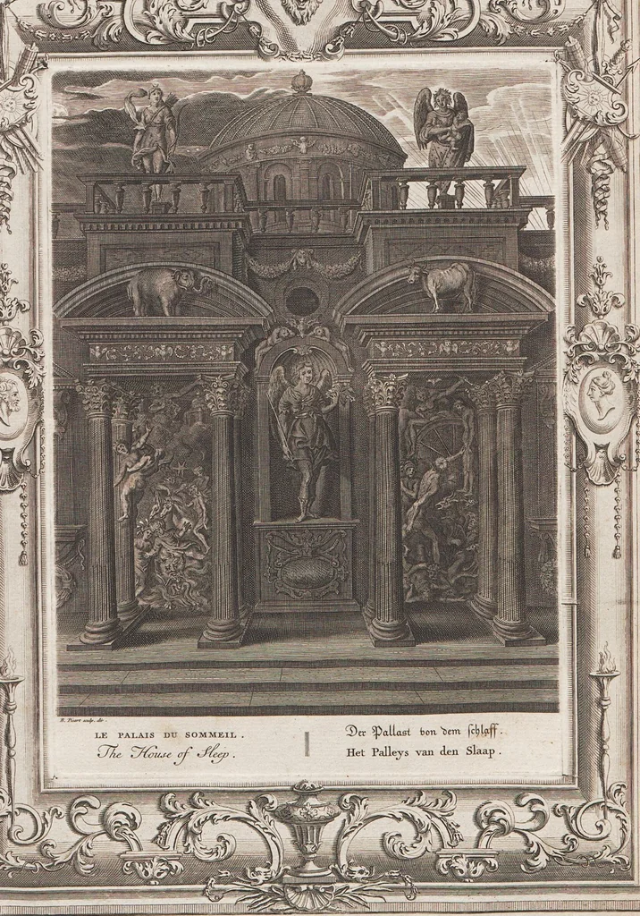 An illustration from Neueröffneter Musen-Tempel: welcher das allermerkwürdigste, aus den Fabeln der Alten in 60 auserlesenen und schönen Kupfern von Bernard Picart und andern kunstreichen Männern vorstellet ; mit deutlichen Erklärungen und Anmerkungen, 1754, leaf 240