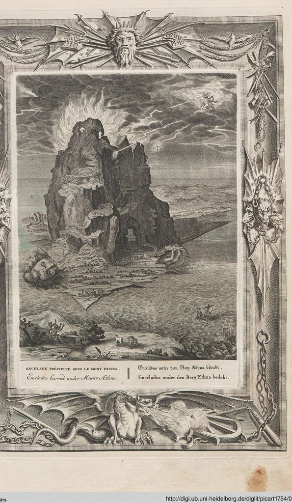 An illustration from Neueröffneter Musen-Tempel: welcher das allermerkwürdigste, aus den Fabeln der Alten in 60 auserlesenen und schönen Kupfern von Bernard Picart und andern kunstreichen Männern vorstellet ; mit deutlichen Erklärungen und Anmerkungen, 1754, leaf 27