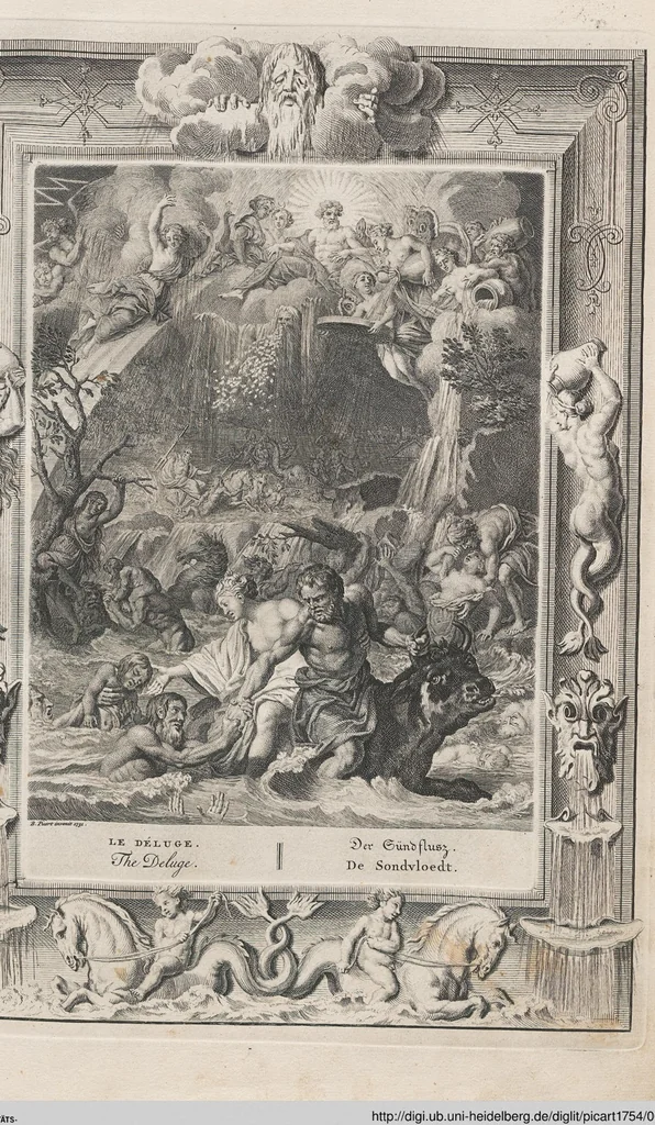 An illustration from Neueröffneter Musen-Tempel: welcher das allermerkwürdigste, aus den Fabeln der Alten in 60 auserlesenen und schönen Kupfern von Bernard Picart und andern kunstreichen Männern vorstellet ; mit deutlichen Erklärungen und Anmerkungen, 1754, leaf 36