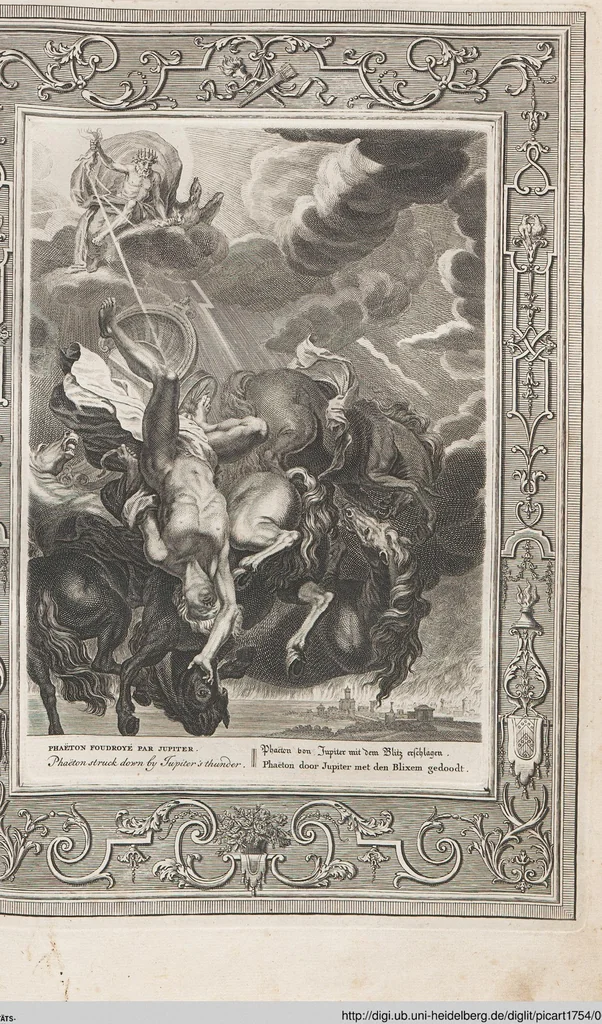An illustration from Neueröffneter Musen-Tempel: welcher das allermerkwürdigste, aus den Fabeln der Alten in 60 auserlesenen und schönen Kupfern von Bernard Picart und andern kunstreichen Männern vorstellet ; mit deutlichen Erklärungen und Anmerkungen, 1754, leaf 42