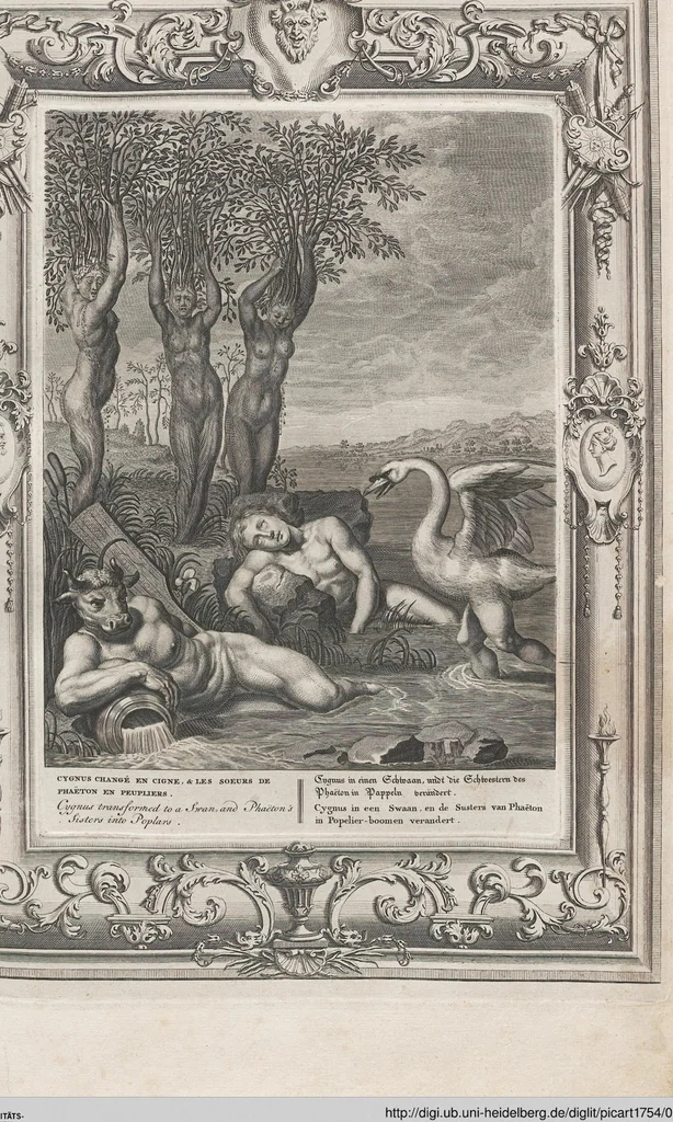 An illustration from Neueröffneter Musen-Tempel: welcher das allermerkwürdigste, aus den Fabeln der Alten in 60 auserlesenen und schönen Kupfern von Bernard Picart und andern kunstreichen Männern vorstellet ; mit deutlichen Erklärungen und Anmerkungen, 1754, leaf 47