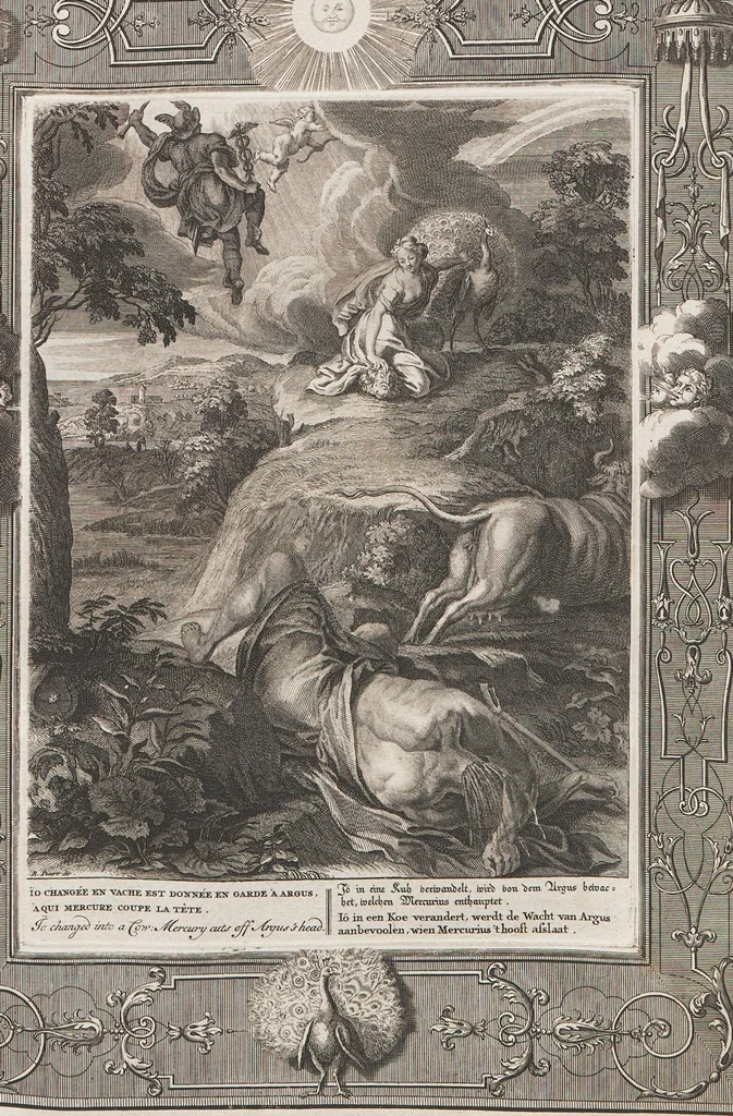 An illustration from Neueröffneter Musen-Tempel: welcher das allermerkwürdigste, aus den Fabeln der Alten in 60 auserlesenen und schönen Kupfern von Bernard Picart und andern kunstreichen Männern vorstellet ; mit deutlichen Erklärungen und Anmerkungen, 1754, leaf 52