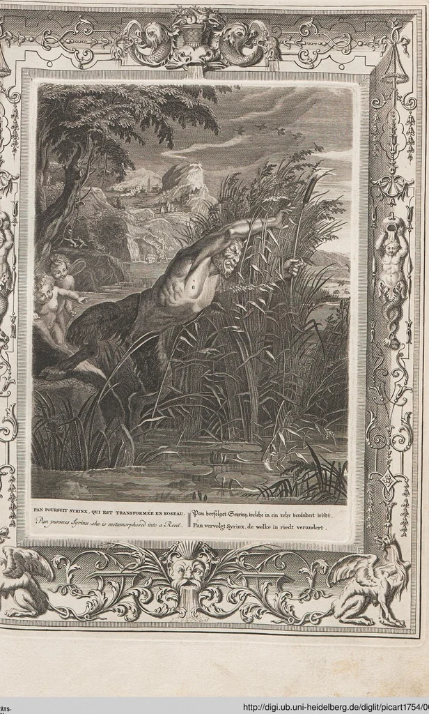 An illustration from Neueröffneter Musen-Tempel: welcher das allermerkwürdigste, aus den Fabeln der Alten in 60 auserlesenen und schönen Kupfern von Bernard Picart und andern kunstreichen Männern vorstellet ; mit deutlichen Erklärungen und Anmerkungen, 1754, leaf 55