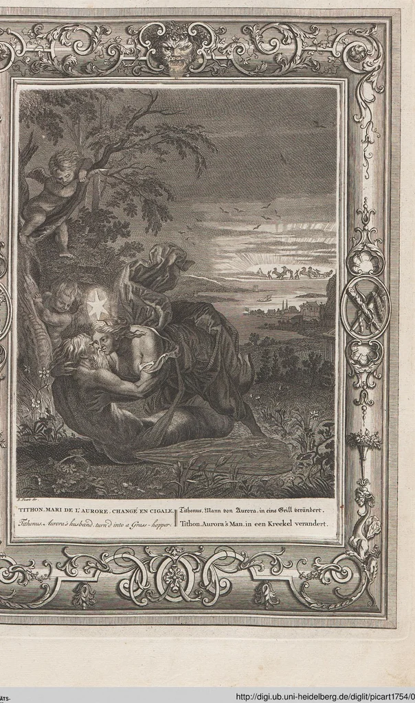 An illustration from Neueröffneter Musen-Tempel: welcher das allermerkwürdigste, aus den Fabeln der Alten in 60 auserlesenen und schönen Kupfern von Bernard Picart und andern kunstreichen Männern vorstellet ; mit deutlichen Erklärungen und Anmerkungen, 1754, leaf 78