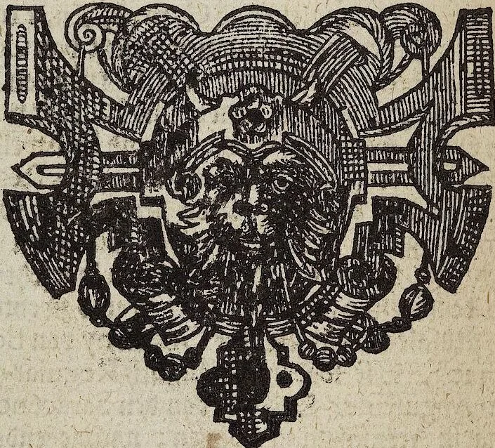 An illustration from Der gantzen Welt Religionen; Oder Beschreibung aller Gottes- und Götzendienste/ wie auch Ketzereyen/ in Asia, Africa, America, und Europa, von Anfang der Welt/ biß auff diese gegenwertige Zeit: Oder Beschreibung aller Gottes- und Götzendienste, wie auch Ketzereyen, in Asia, Africa, America und Europa, von Anfang der Welt, biß auff diese gegenwertige Zeit, 1668, leaf 484