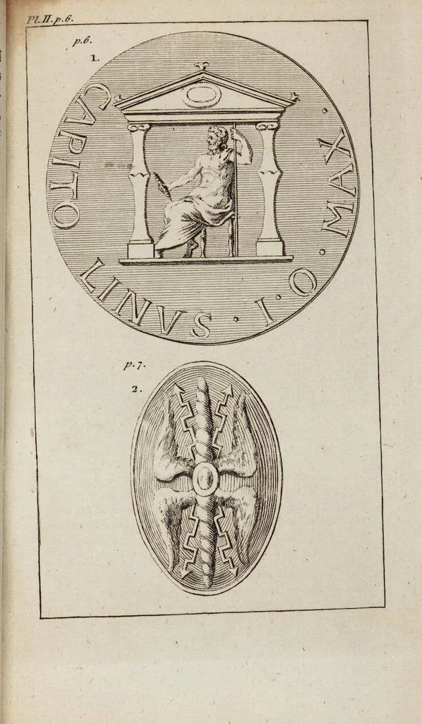 An illustration from A Guide To Classical Learning: Or, Polymetis Abridged: Containing, I. By Way of Introduction, the Characters of the Latin Poets and their Work ... II. An Inquiry concerning the Agreement between the Works of the Roman Poets and the Remains of the Antient Artists ... Being a Work absolutely necessary, not only for the Right Understanding of the Classics, but also for forming in Young Minds a True Taste for the Beauties of Poetry, Sculpture, and Painting, 1786, leaf 59