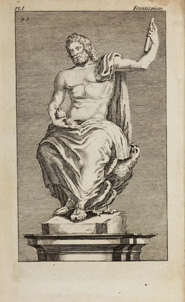 An illustration from A Guide To Classical Learning: Or, Polymetis Abridged: Containing, I. By Way of Introduction, the Characters of the Latin Poets and their Work ... II. An Inquiry concerning the Agreement between the Works of the Roman Poets and the Remains of the Antient Artists ... Being a Work absolutely necessary, not only for the Right Understanding of the Classics, but also for forming in Young Minds a True Taste for the Beauties of Poetry, Sculpture, and Painting, 1786, leaf 6