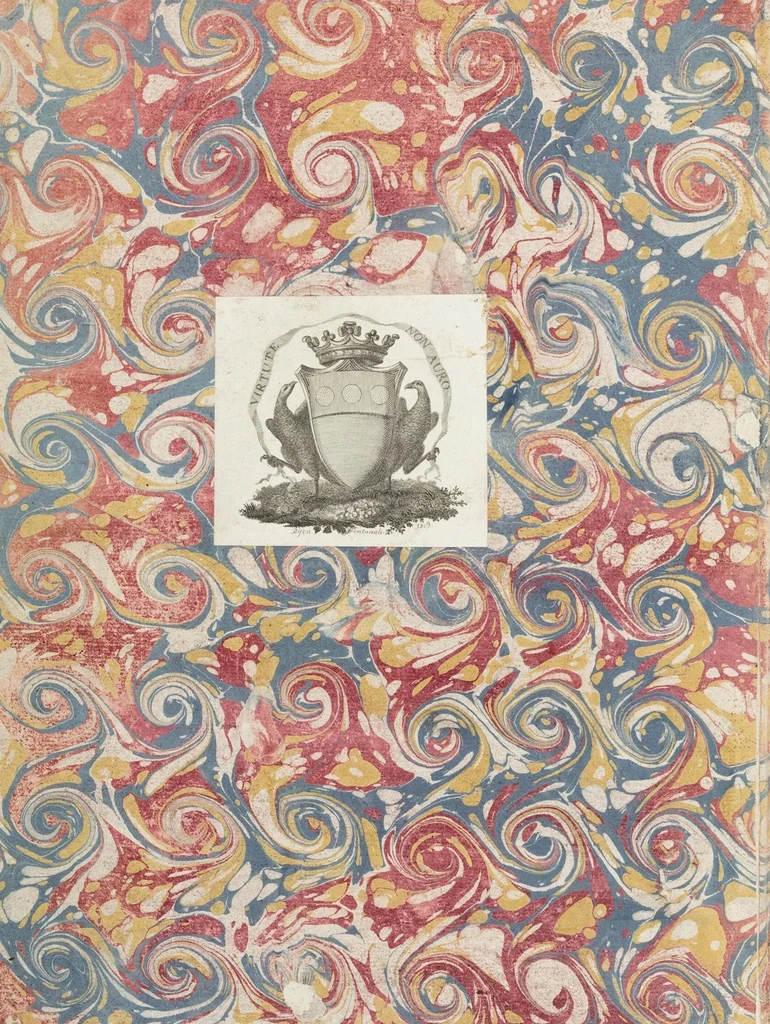 An illustration from Pierres Antiques Gravées, Sur Lesquelles Les Graveurs Ont Mis Leurs Noms: Dessinées & Gravées en Cuivre sur les Originaux ou d'après les Empreintes / Gemmæ Antiquæ Cælatæ, Scalptorum Nominibus Insignitæ. Ad ipsas Gemmas, aut Earum Ectypos Delineatæ & Aeri incisæ, 1724, leaf 2