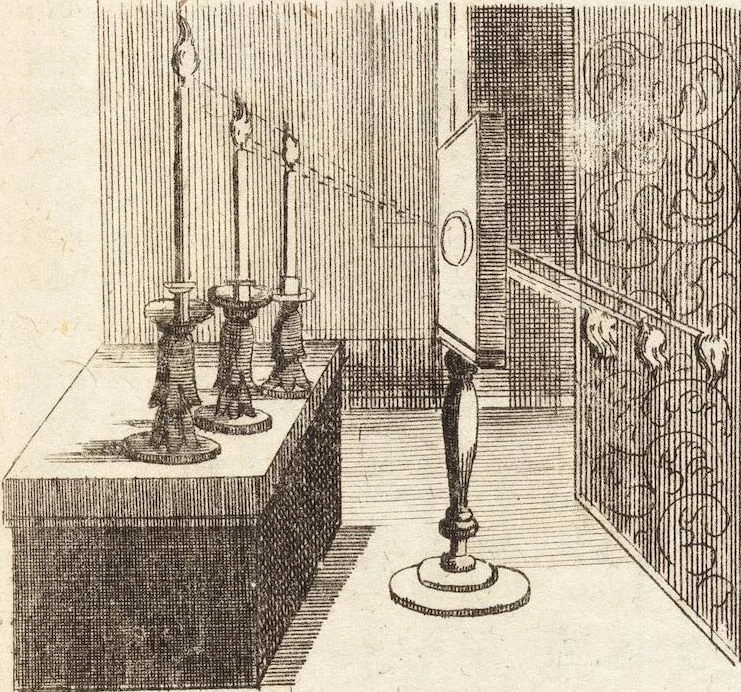 An illustration from (Dritter Theil): Neu-auffgerichtetes Rüst- und Zeughauß Der Natur: Worinnen Die so wundersame/ curiöse/ auch sehr nützliche Machinen und Instrumenten/ deren sich die heutige Naturkündiger in Erforschung der natürlichen Ursachen bedienen/ zu sehen und zu finden sind. Zum Vorschub aller derjenigen/ so der Lateinischen Sprach nicht mächtig sind/ und dennoch ihren Schöpffer in der Natur zu verehren suchen ..., 1714, leaf 103