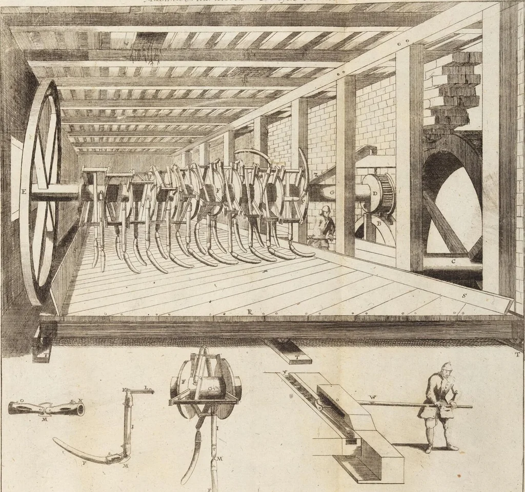 An illustration from (Dritter Theil): Neu-auffgerichtetes Rüst- und Zeughauß Der Natur: Worinnen Die so wundersame/ curiöse/ auch sehr nützliche Machinen und Instrumenten/ deren sich die heutige Naturkündiger in Erforschung der natürlichen Ursachen bedienen/ zu sehen und zu finden sind. Zum Vorschub aller derjenigen/ so der Lateinischen Sprach nicht mächtig sind/ und dennoch ihren Schöpffer in der Natur zu verehren suchen ..., 1714, leaf 152
