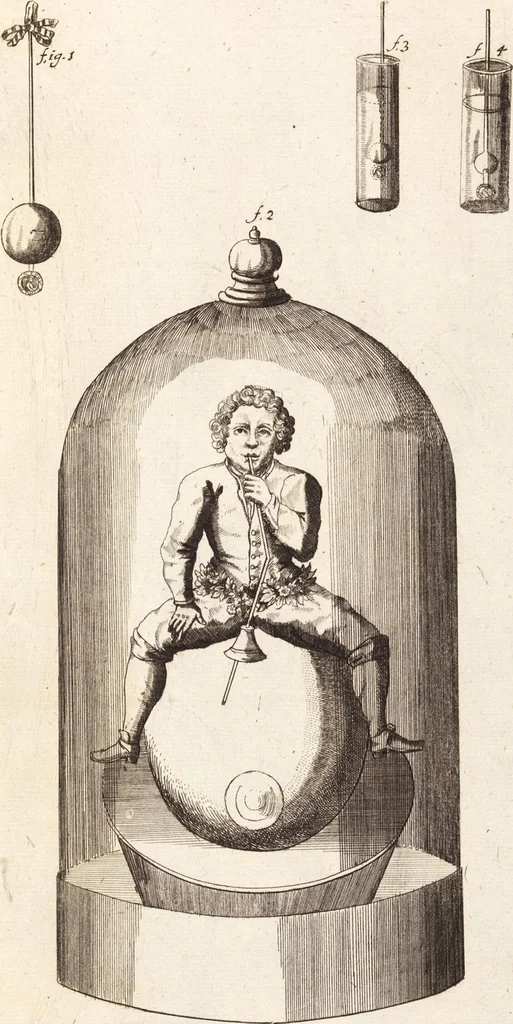 An illustration from (Dritter Theil): Neu-auffgerichtetes Rüst- und Zeughauß Der Natur: Worinnen Die so wundersame/ curiöse/ auch sehr nützliche Machinen und Instrumenten/ deren sich die heutige Naturkündiger in Erforschung der natürlichen Ursachen bedienen/ zu sehen und zu finden sind. Zum Vorschub aller derjenigen/ so der Lateinischen Sprach nicht mächtig sind/ und dennoch ihren Schöpffer in der Natur zu verehren suchen ..., 1714, leaf 29