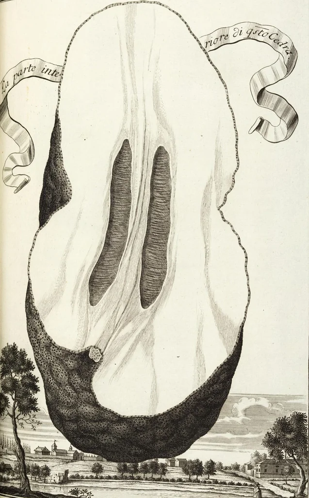 An illustration from Continvation der Nürnbergischen Hesperidvm, Oder: Fernere gründliche Beschreibung Der Edlen Citronat- Citronen- und Pomeranzen-Früchte: mit einem ausführlichen Bericht, wie solche am besten zu warten und zu erhalten seyn ; Worbei diejenigen Sorten, so theils zu Nürnberg gewachsen, theils von verschiedenen fremden Orten dahin gelanget, auf das accurateste in Kupffer gestochen und nachgezeichnet worden ; abermals in vier Theile eingetheilet, und mit gehörigen Anmerkungen erläutert, 1714, leaf 147