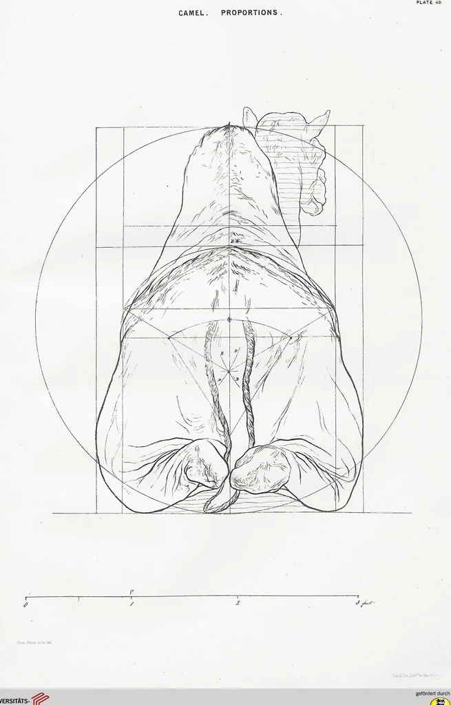 An illustration from The camel: its anatomy, proportions, and paces, 1865, leaf 95