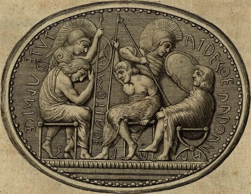 An illustration from Geschichte der Kunst des Alterthums, 1764, leaf 1