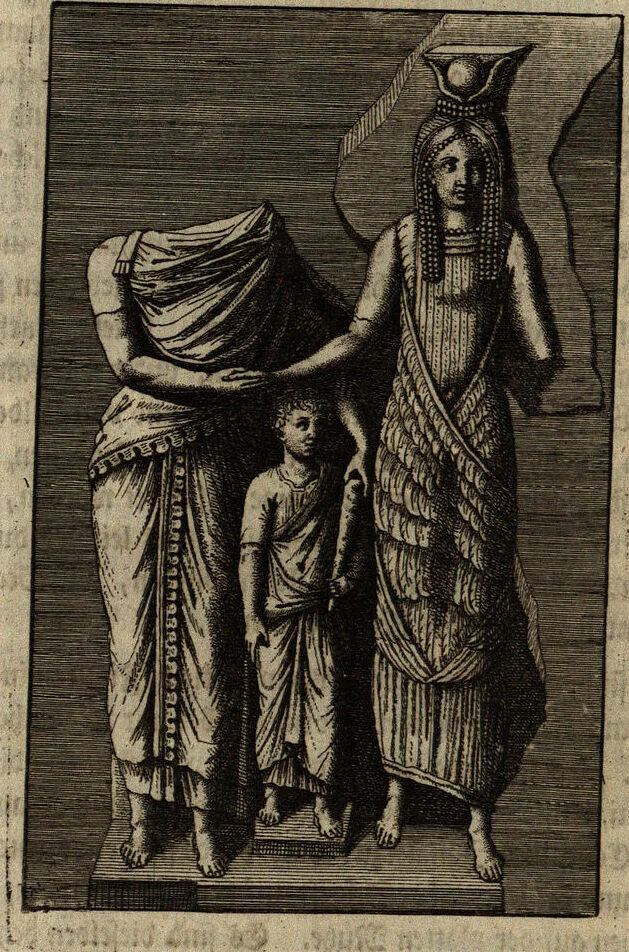 An illustration from Geschichte der Kunst des Alterthums, 1764, leaf 130