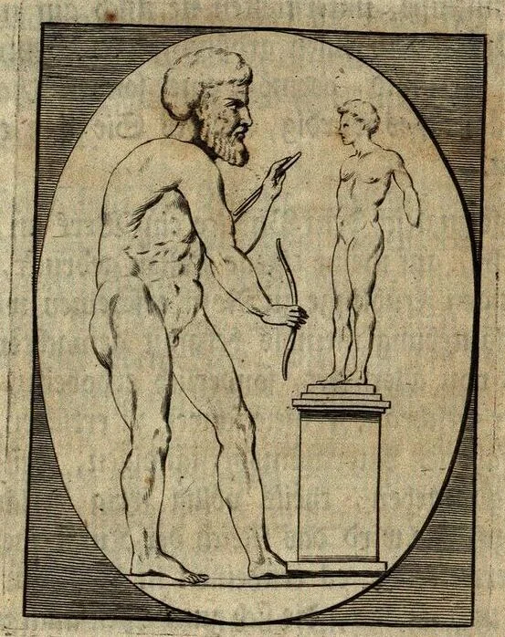An illustration from Geschichte der Kunst des Alterthums, 1764, leaf 24