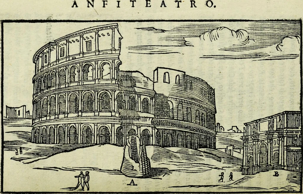 An illustration from Le antichita della citta di Roma: raccolte sotto breuita da diuersi antichi & moderni scrittori, 1580, leaf 104