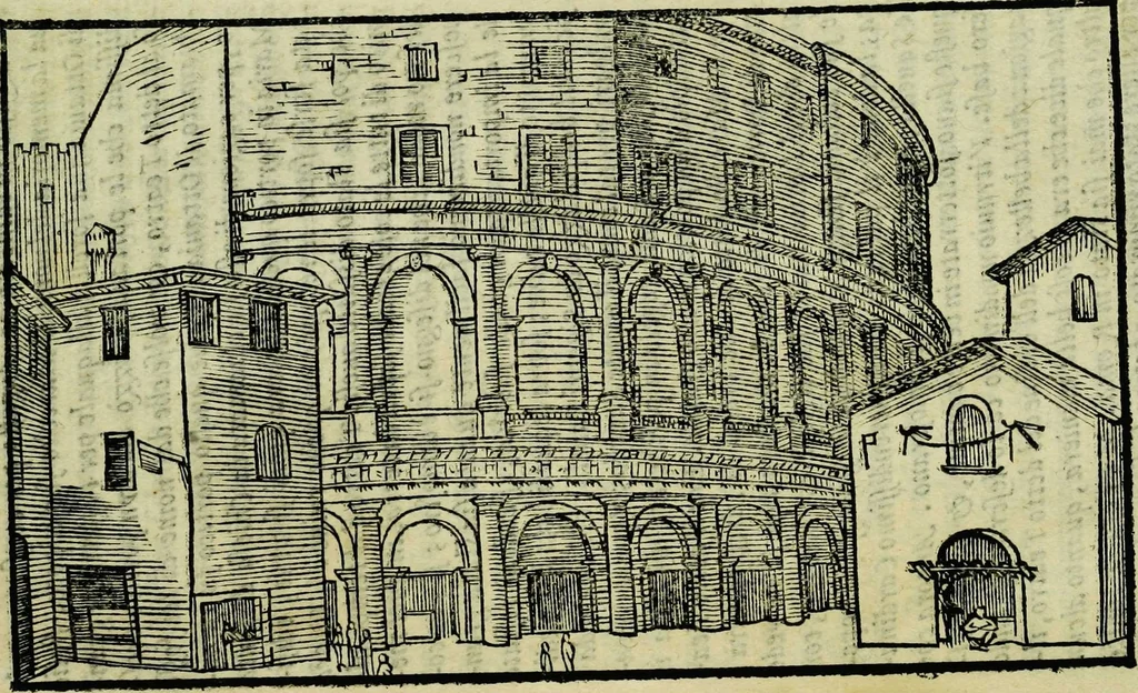 An illustration from Le antichita della citta di Roma: raccolte sotto breuita da diuersi antichi & moderni scrittori, 1580, leaf 143
