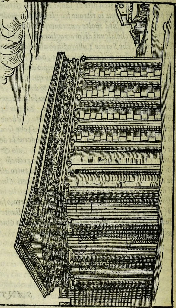 An illustration from Le antichita della citta di Roma: raccolte sotto breuita da diuersi antichi & moderni scrittori, 1580, leaf 148