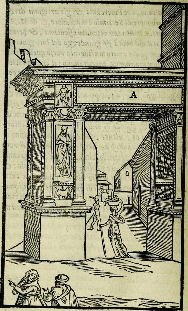 An illustration from Le antichita della citta di Roma: raccolte sotto breuita da diuersi antichi & moderni scrittori, 1580, leaf 152