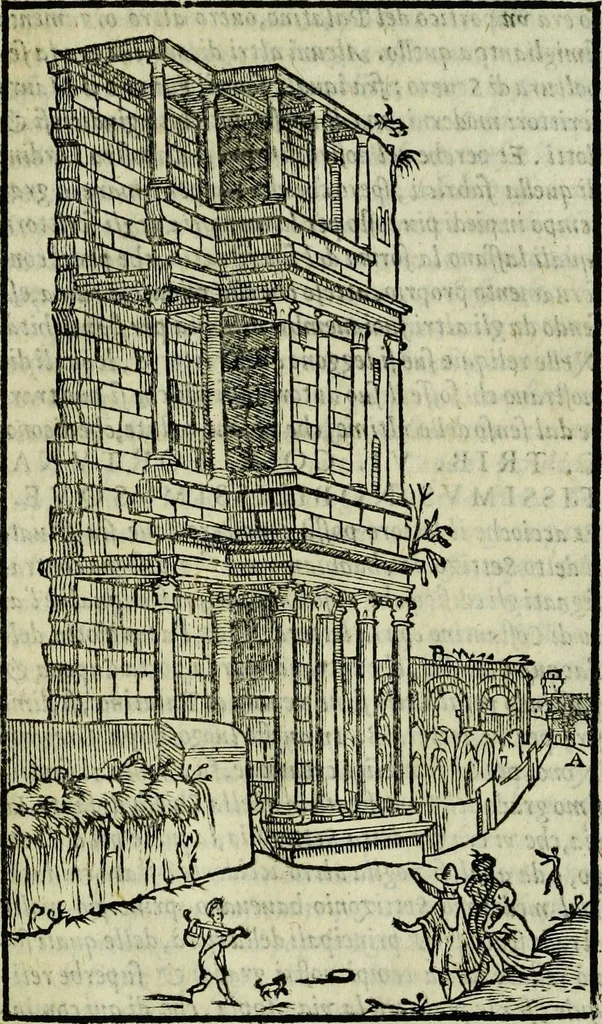 An illustration from Le antichita della citta di Roma: raccolte sotto breuita da diuersi antichi & moderni scrittori, 1580, leaf 171
