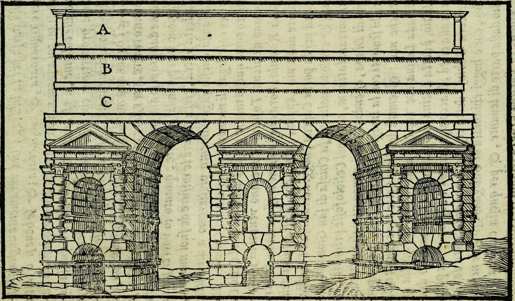 An illustration from Le antichita della citta di Roma: raccolte sotto breuita da diuersi antichi & moderni scrittori, 1580, leaf 197
