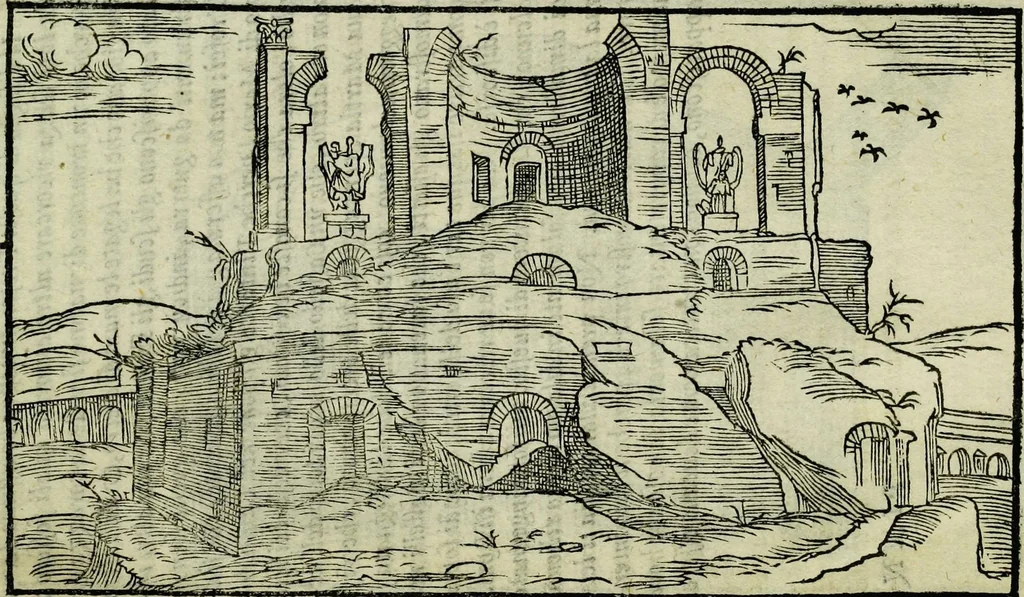 An illustration from Le antichita della citta di Roma: raccolte sotto breuita da diuersi antichi & moderni scrittori, 1580, leaf 205