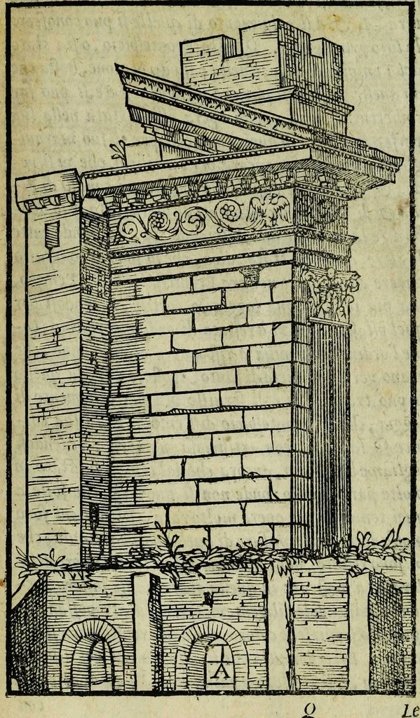 An illustration from Le antichita della citta di Roma: raccolte sotto breuita da diuersi antichi & moderni scrittori, 1580, leaf 247