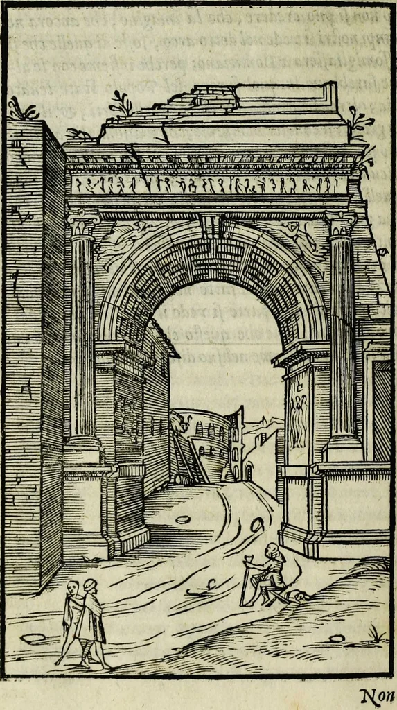 An illustration from Le antichita della citta di Roma: raccolte sotto breuita da diuersi antichi & moderni scrittori, 1580, leaf 296