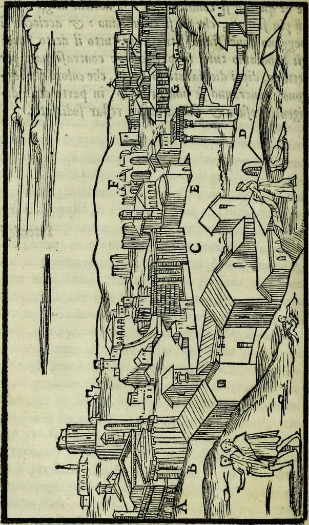 An illustration from Le antichita della citta di Roma: raccolte sotto breuita da diuersi antichi & moderni scrittori, 1580, leaf 52