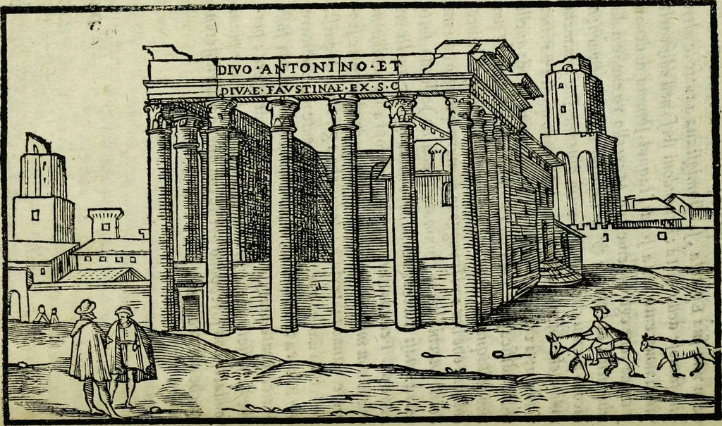 An illustration from Le antichita della citta di Roma: raccolte sotto breuita da diuersi antichi & moderni scrittori, 1580, leaf 66
