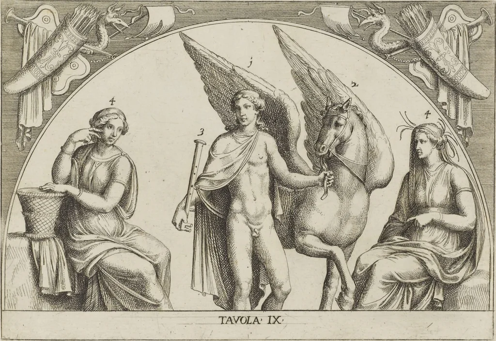 An illustration from Le pitture antiche delle grotte di Roma, e del sepolcro de' Nasonj: disegnate, & intagliate alla similitudine degli antichi originali, 1706, leaf 110