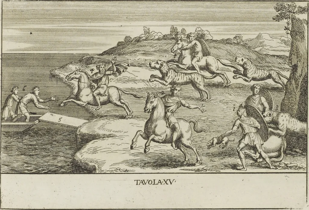 An illustration from Le pitture antiche delle grotte di Roma, e del sepolcro de' Nasonj: disegnate, & intagliate alla similitudine degli antichi originali, 1706, leaf 122