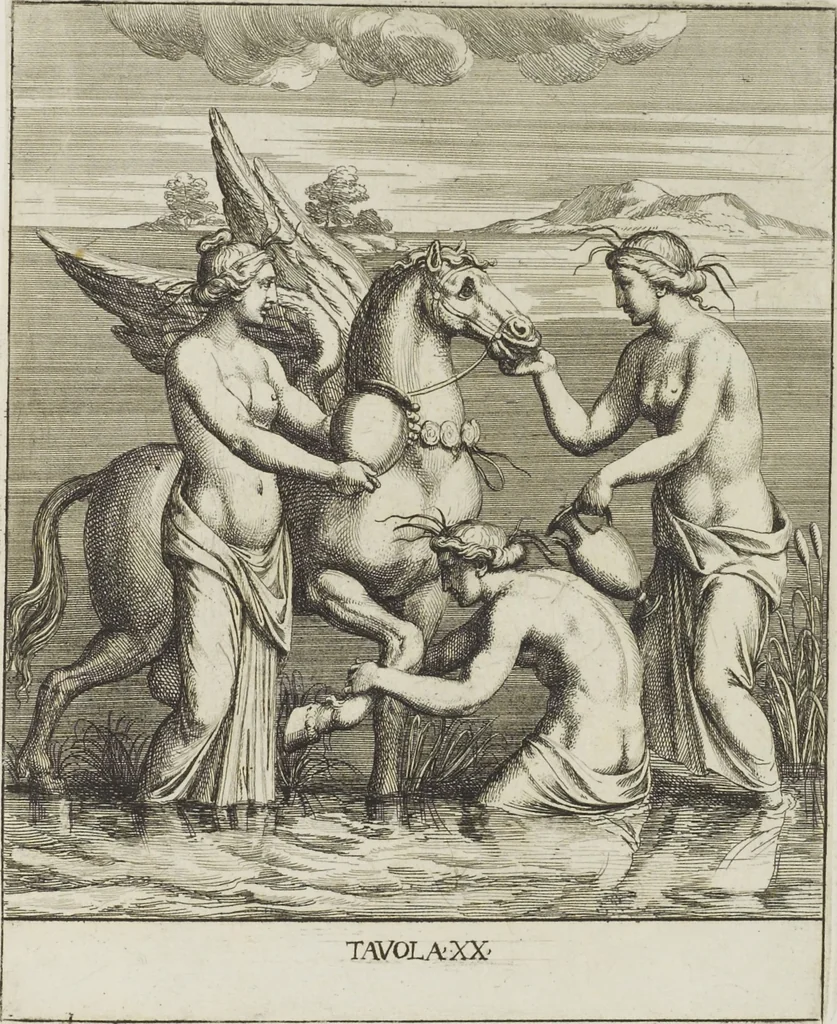 An illustration from Le pitture antiche delle grotte di Roma, e del sepolcro de' Nasonj: disegnate, & intagliate alla similitudine degli antichi originali, 1706, leaf 132