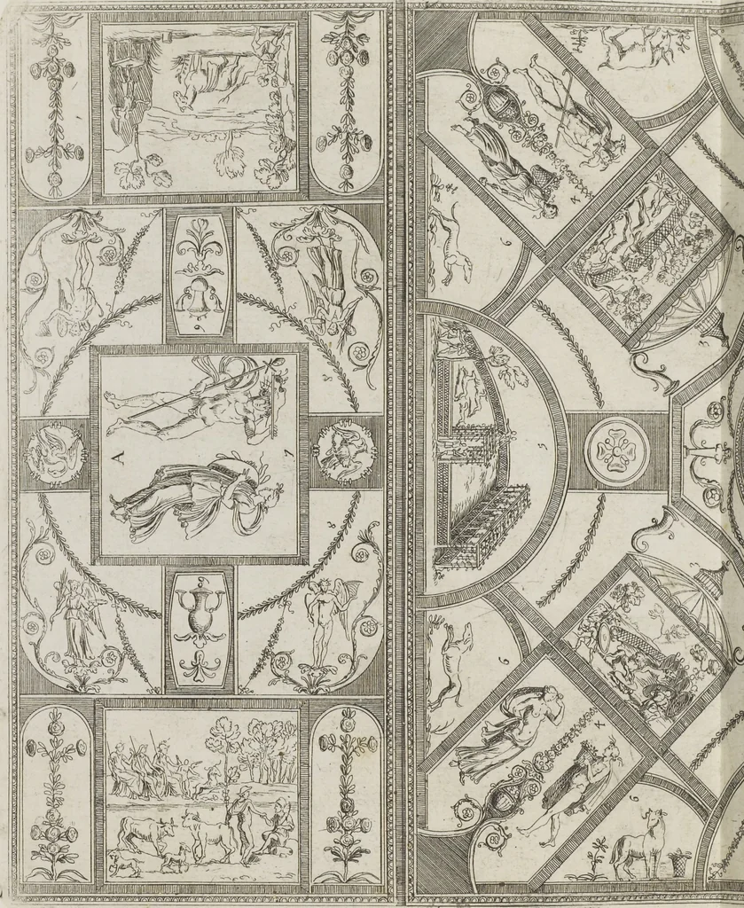 An illustration from Le pitture antiche delle grotte di Roma, e del sepolcro de' Nasonj: disegnate, & intagliate alla similitudine degli antichi originali, 1706, leaf 135