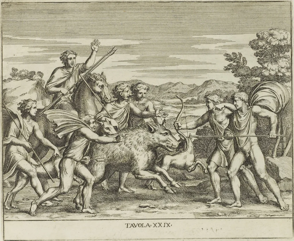 An illustration from Le pitture antiche delle grotte di Roma, e del sepolcro de' Nasonj: disegnate, & intagliate alla similitudine degli antichi originali, 1706, leaf 152