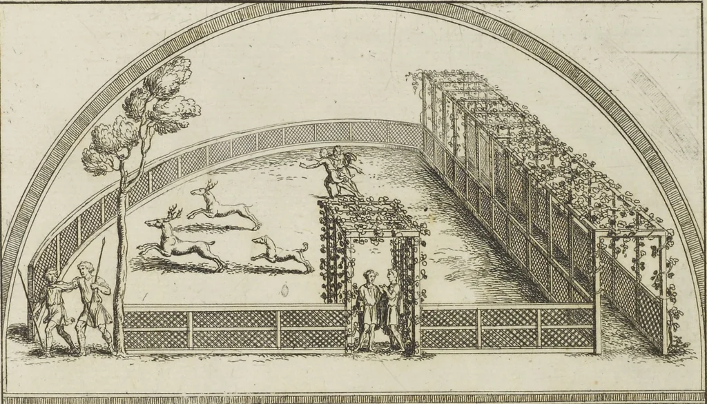 An illustration from Le pitture antiche delle grotte di Roma, e del sepolcro de' Nasonj: disegnate, & intagliate alla similitudine degli antichi originali, 1706, leaf 154