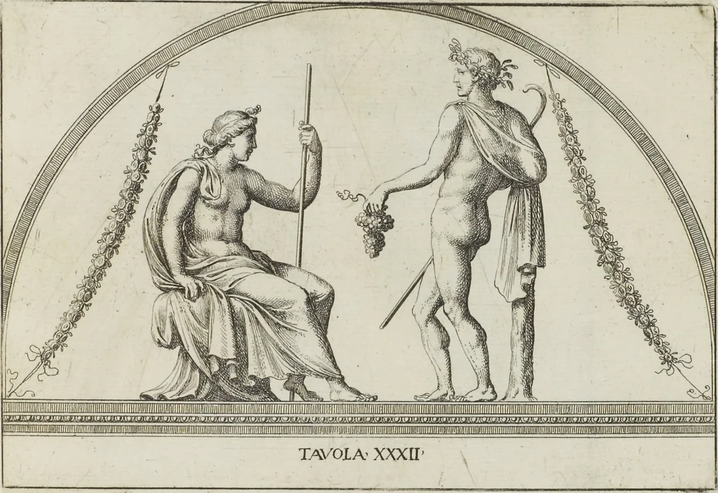 An illustration from Le pitture antiche delle grotte di Roma, e del sepolcro de' Nasonj: disegnate, & intagliate alla similitudine degli antichi originali, 1706, leaf 158