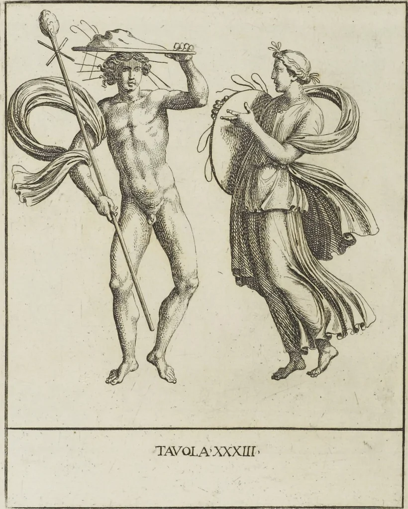 An illustration from Le pitture antiche delle grotte di Roma, e del sepolcro de' Nasonj: disegnate, & intagliate alla similitudine degli antichi originali, 1706, leaf 160
