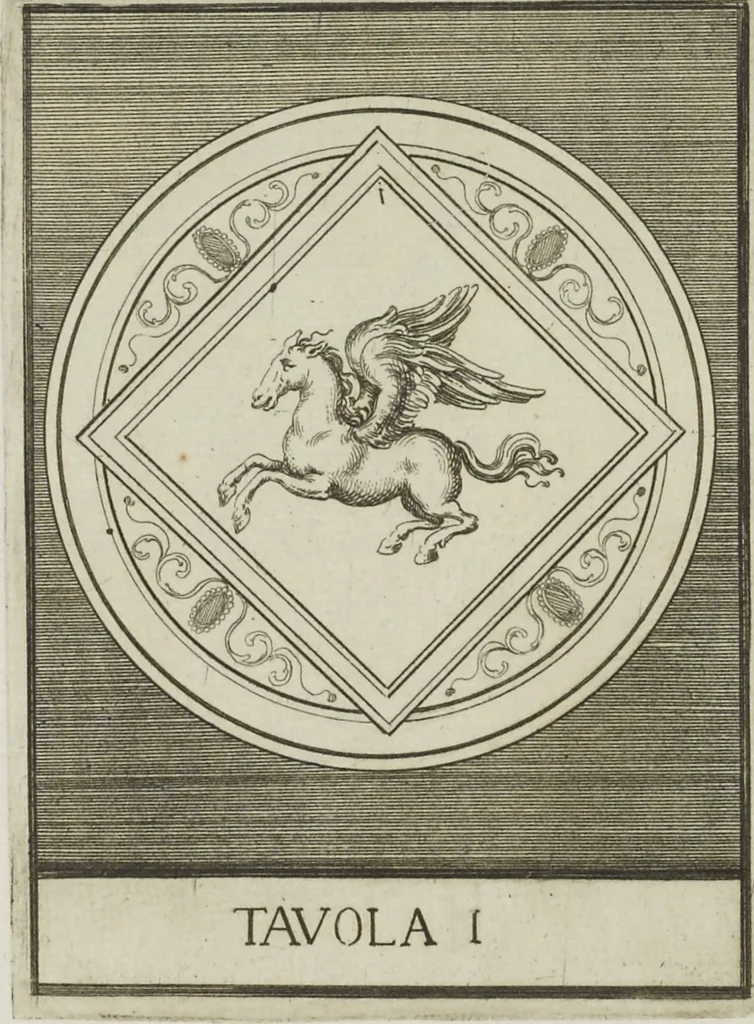 An illustration from Le pitture antiche delle grotte di Roma, e del sepolcro de' Nasonj: disegnate, & intagliate alla similitudine degli antichi originali, 1706, leaf 192