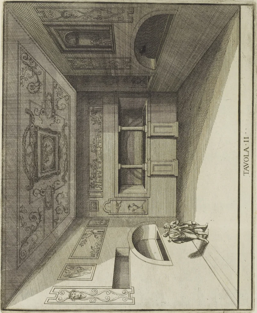An illustration from Le pitture antiche delle grotte di Roma, e del sepolcro de' Nasonj: disegnate, & intagliate alla similitudine degli antichi originali, 1706, leaf 194