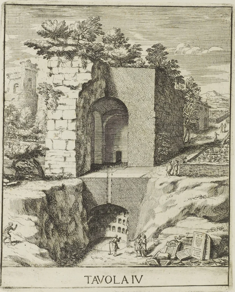 An illustration from Le pitture antiche delle grotte di Roma, e del sepolcro de' Nasonj: disegnate, & intagliate alla similitudine degli antichi originali, 1706, leaf 198