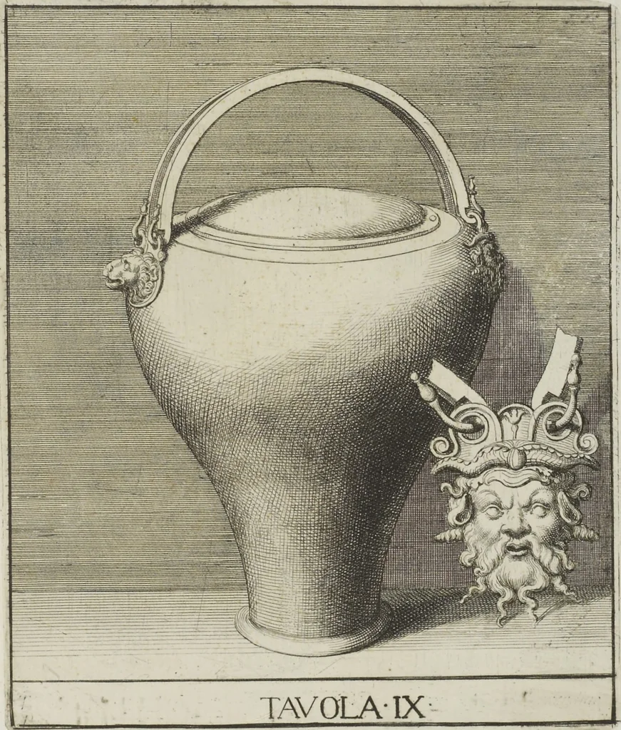 An illustration from Le pitture antiche delle grotte di Roma, e del sepolcro de' Nasonj: disegnate, & intagliate alla similitudine degli antichi originali, 1706, leaf 208