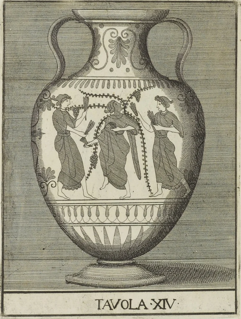An illustration from Le pitture antiche delle grotte di Roma, e del sepolcro de' Nasonj: disegnate, & intagliate alla similitudine degli antichi originali, 1706, leaf 218