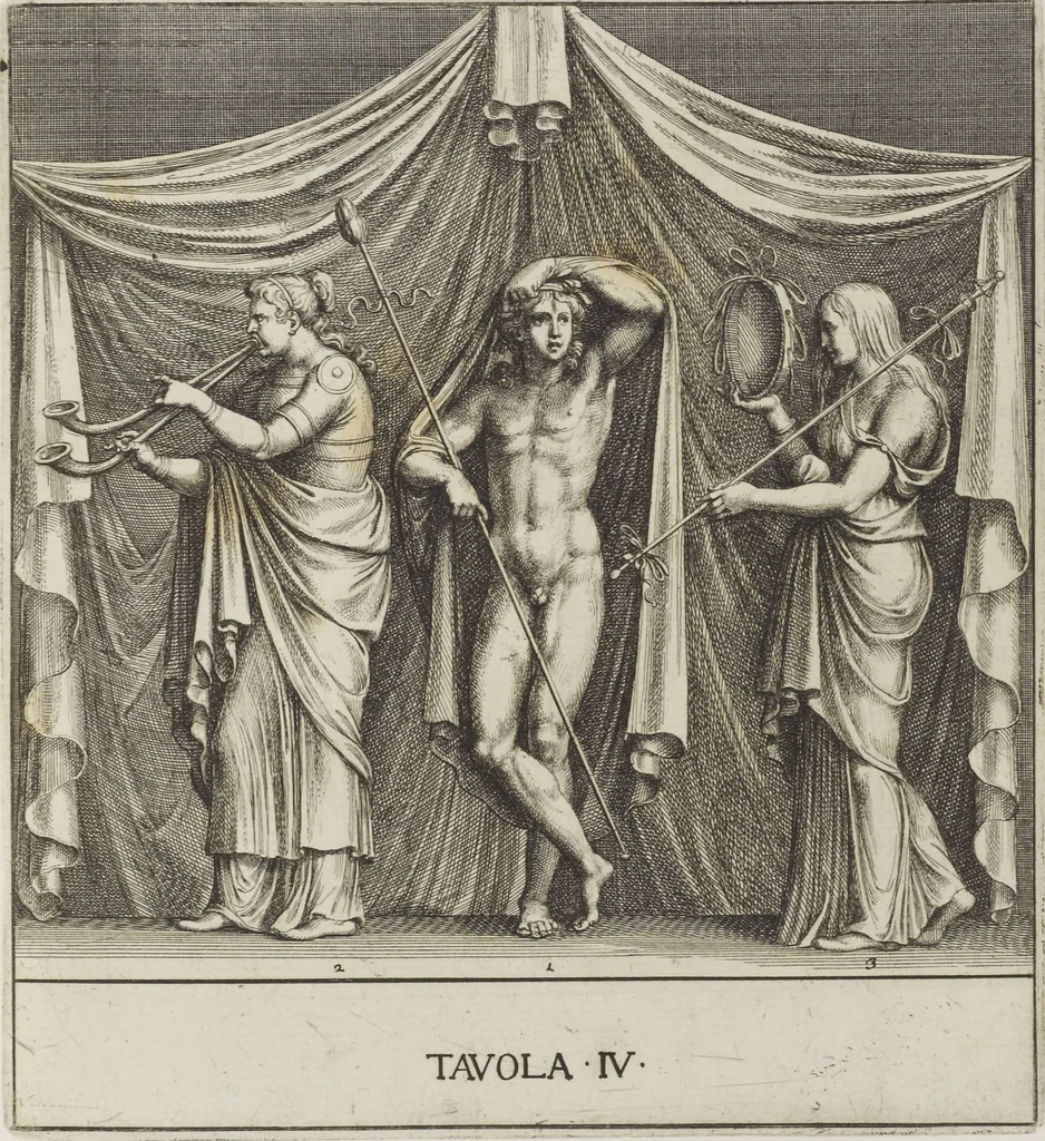 An illustration from Le pitture antiche delle grotte di Roma, e del sepolcro de' Nasonj: disegnate, & intagliate alla similitudine degli antichi originali, 1706, leaf 22