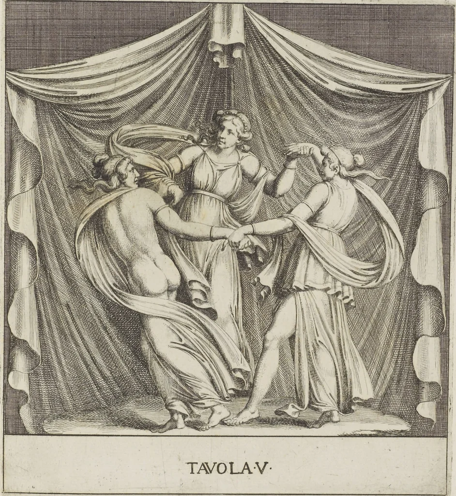 An illustration from Le pitture antiche delle grotte di Roma, e del sepolcro de' Nasonj: disegnate, & intagliate alla similitudine degli antichi originali, 1706, leaf 24