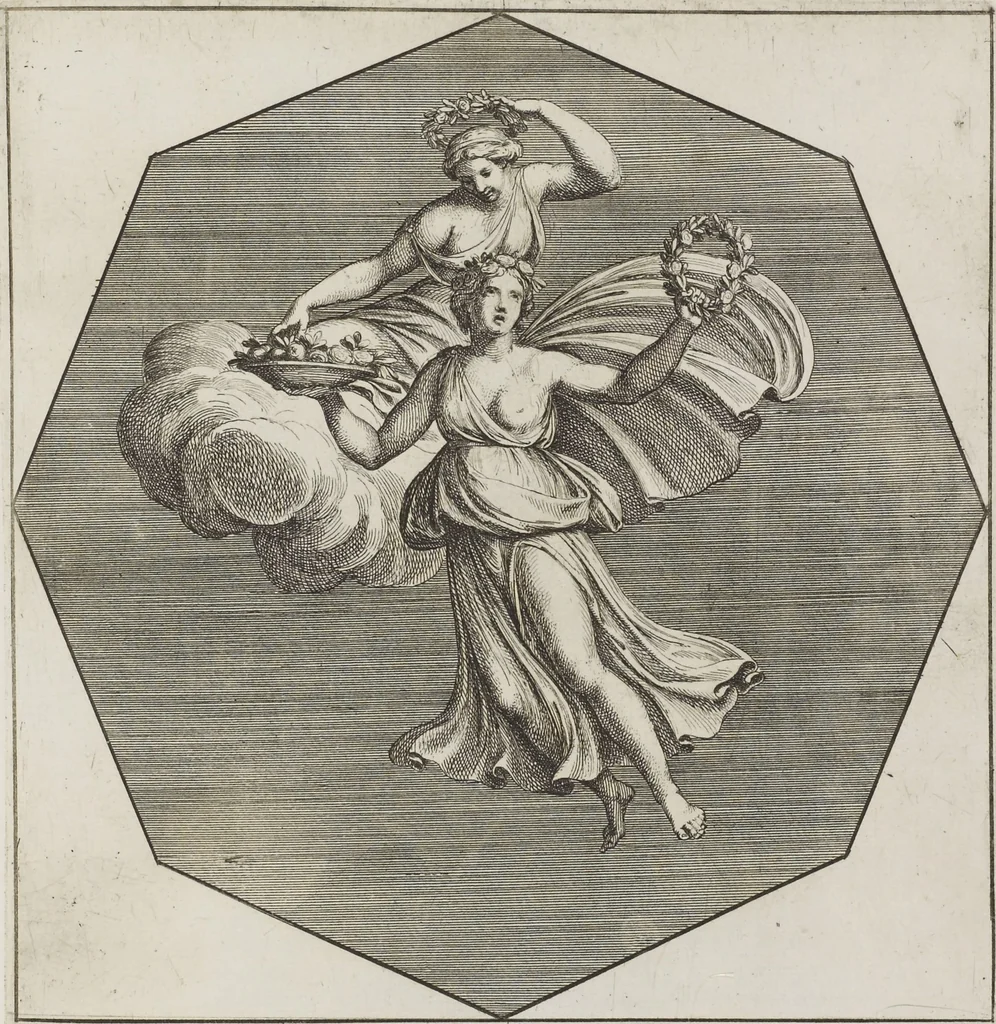 An illustration from Le pitture antiche delle grotte di Roma, e del sepolcro de' Nasonj: disegnate, & intagliate alla similitudine degli antichi originali, 1706, leaf 30