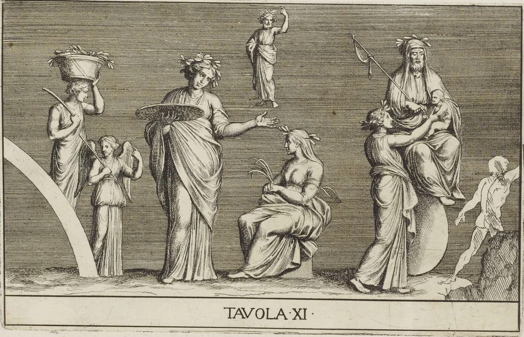 An illustration from Le pitture antiche delle grotte di Roma, e del sepolcro de' Nasonj: disegnate, & intagliate alla similitudine degli antichi originali, 1706, leaf 36