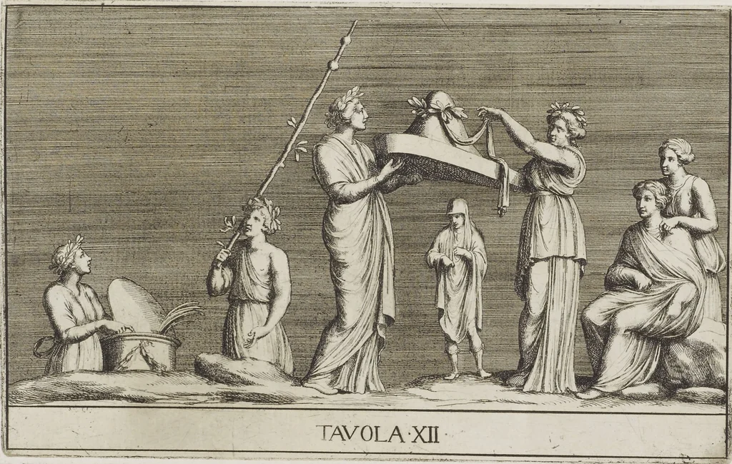 An illustration from Le pitture antiche delle grotte di Roma, e del sepolcro de' Nasonj: disegnate, & intagliate alla similitudine degli antichi originali, 1706, leaf 38