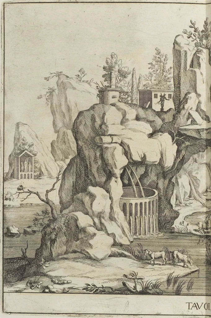 An illustration from Le pitture antiche delle grotte di Roma, e del sepolcro de' Nasonj: disegnate, & intagliate alla similitudine degli antichi originali, 1706, leaf 41